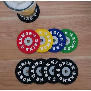 Weight Plate Coaster - Black - Non Slip Drink Coasters - Perfect gift, Weightlifting, Christmas gift, crossfit