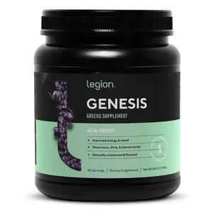 Legion Genesis All-Natural Green Superfood Powder - 30 Servings (Acai Berry)