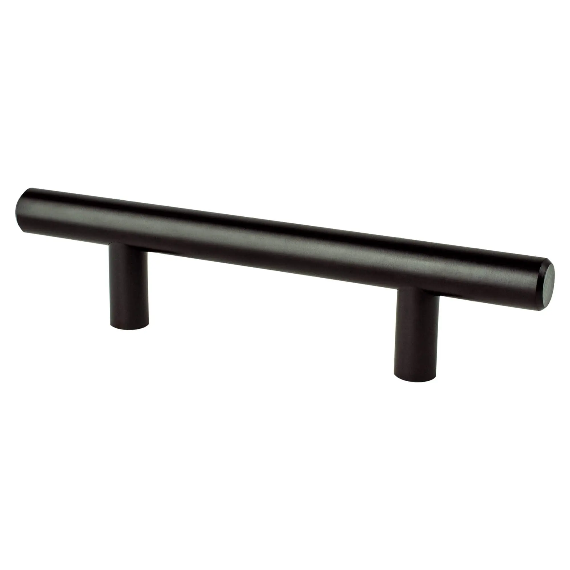 Berenson 0830-2055-P 3 in. Tempo Steel Bath Pull - Black, 3/8 in. Base, 1 1/4 in. Height/Projection, Rounded End, Pull Handle