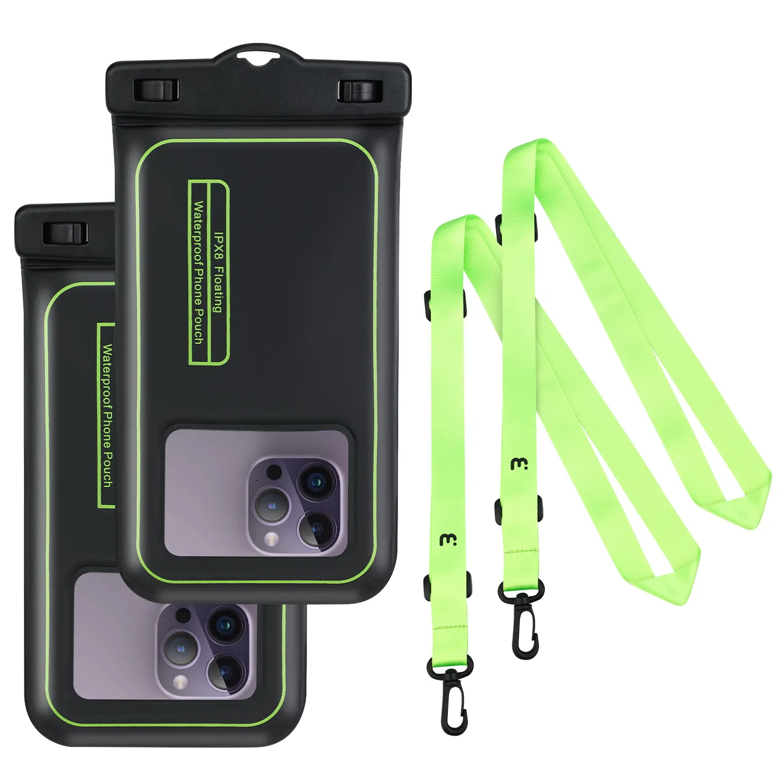 MyBat Pro Universal Waterproof Phone Pouch, IPX8 Certified with Floating Capability, Transparent Touch-Sensitive Screen & Detachable Lanyard for Underwater Use, Transparent Pvc Shows Screen, Camera, Great For Beach Days
