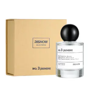 RISNOW Floral Jasmine Eau de Parfum 50ml with Portable Travel Spray Bottle– Refreshing Grapefruit & Jasmine Fragrance with Amber Wood for Mother's Day Gift