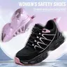 Women's Safety Shoes Anti-Smash Steel Toe Anti-Puncture Kevlar Lightweight Breathable Ladies Work Boots for Factory Workshop Outdoor Construction Non-Slip Black Closed Toe Footwear Worker, Women's Shoes, Industrial Work & Safety Footwear