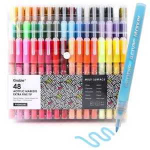 Grabie Extra Fine Tip Acrylic Paint Marker Set Of 48 acrylic pens, Easter's Gift/Picks, art supplies, crafts, TiktokShopSpringGlowUp, RefreshedLook