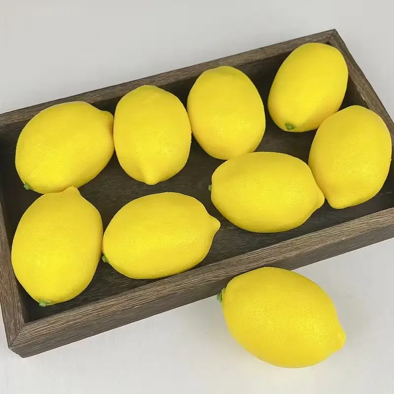 9 Piece Artificial Lemon Set, Vibrant Decorative Fake Fruit Decorations, Realistic Fruit Decorations, Ornaments, Home Decoration, Photography Props, Restaurant & Store Display, Restaurant Displays, Fake Lemons, Decoration Items, Indoor