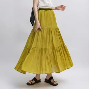 Minimalist Linen Cotton Maxi Dress Breathable Flowy Beachwear