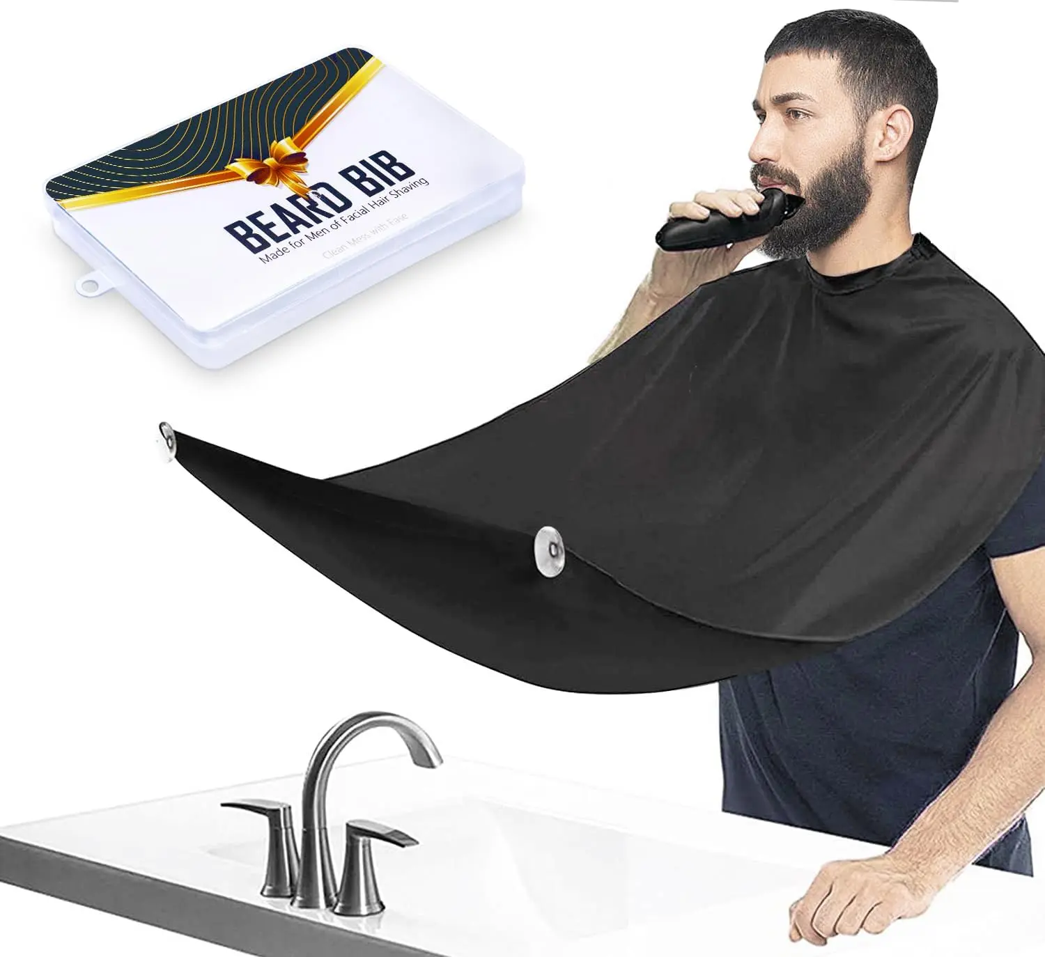 Beard Bib,Beard Apron,Beard Catcher for Men Shaving and Trimming,Non-Stick Beard Cape Grooming Cloth
