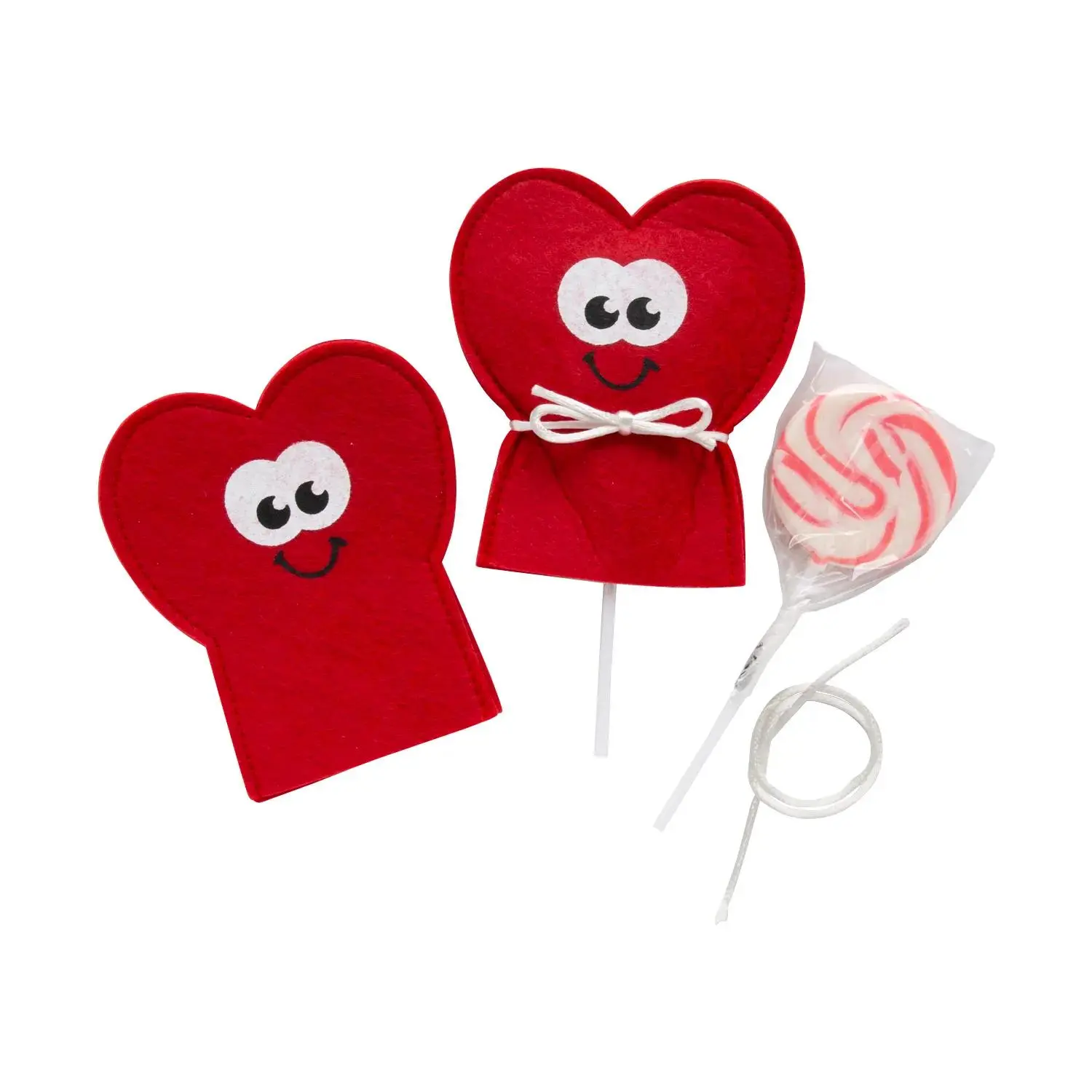 Velvet Felt Valentine Heart Lollipop Covers - 12-pc Set for Kids, 2 1/2" x 4 1/4" Size, Ideal for Gift Baskets & Festive Party Supplies, School Exchanges