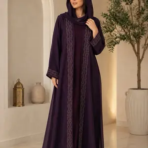 #60 Dubai luxury 2-piece abaya with matching hijab
