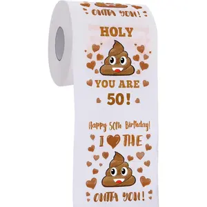 Funny 50th Birthday Prank Toilet Paper Sheets - Home Care Gag Gift for Friends, Family - Party Supplies, Decorations for 50 Years Old Celebrations, Sheet