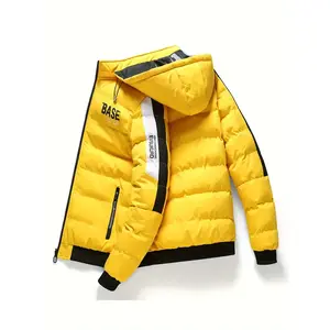 Unissex Reversible Jacket - Double-Sided Zip-Up Coat with Pockets and Hood, Yellow Black Bike Ski Hiking Outerwear - Machine Washable Winter Cold-Weather Coat, Durable Fabric, Ideal for Autumn and Winter Sports  Outdoor Clothing Outdoor Sportswear