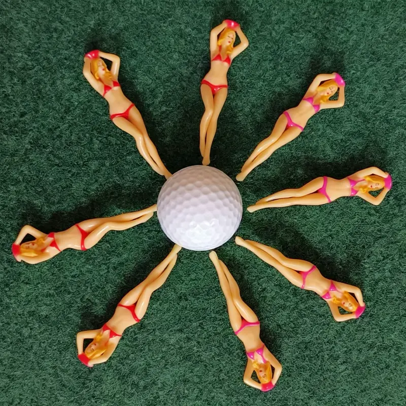 6pcs Novelty Golf Tees, Bikini Lady Design Plastic Golf Tees, Fun Themed Golf Accessories for Men, Unique Golf Gifts for Golfers