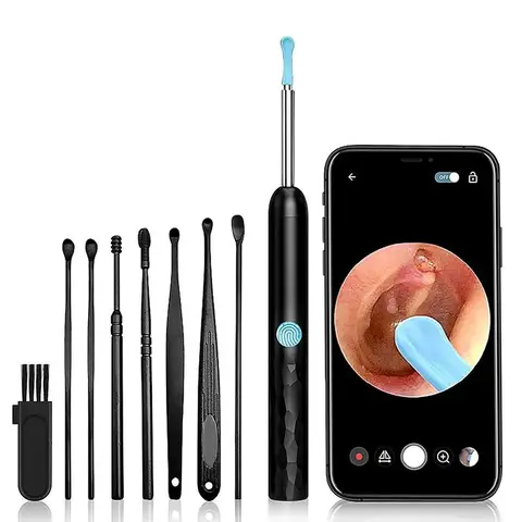 Unisex Earwax Removal Kit with Camera - Portable 360° Wide Angle HD Visual Ear Canal Cleaner, Type-C Rechargeable Waterproof Endoscope for iPhone & Android, Christmas Gift Stocking Filler