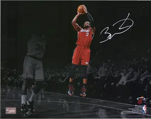 Dwyane Wade Miami Heat Autographed 11" x 14" Spotlight Shot vs, Boston Celtics Photograph - Fanatics Authentic Certified
