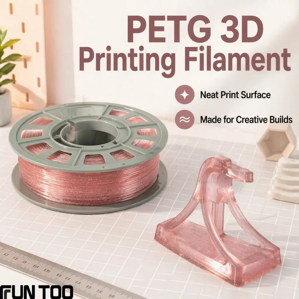 Transparent Pink Silver Speckle PETG Filament 300g 1.75mm, Crystal Gloss Low Warp Strong Layer Bond 3D Printer Filament multi-color fdm printing high-quality material speed printing custom print affordable accessories