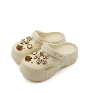 GRIP&GO Women's Flower-Decorated EVA Slide Clogs - Non-Slip Sole, Breathable, Comfortable, Classic Fashion Footwear Suitable for Home and Outdoor Summer Wear