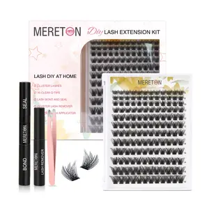 MRT01 Lash Clusters Kit 8-16MM Eyelashes Cluster with Waterproof Bond and Seal Lash Glue Remover and Lash Applicator for Beginner at Home Makeup