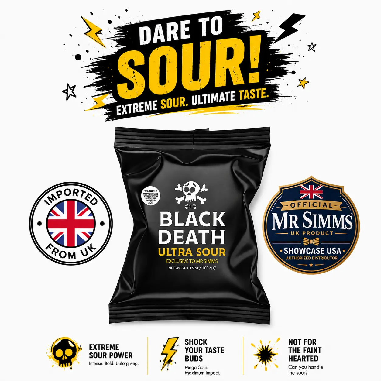 Mr. Simms Sweet Shoppe: Mr. Simms Black Death Ultra Sour🇬🇧  Extreme Sour Candy Experience
