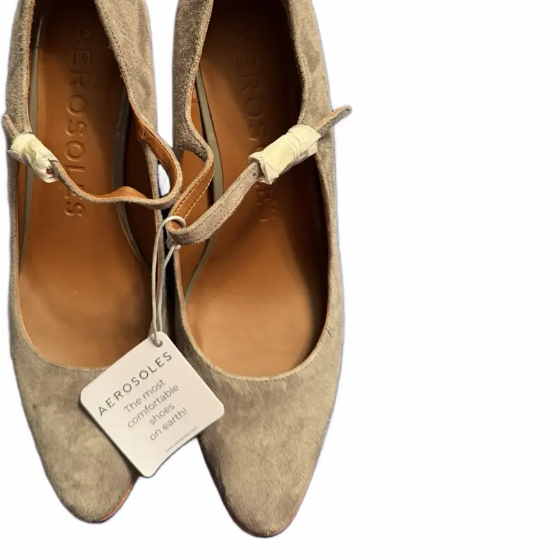 AEROSOLES Suede Grey Mary Jane Pumps