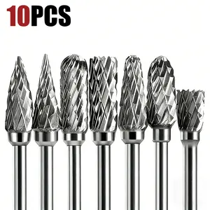 10PCS 1/8" Shank Twist Drill Bit Set for Wood, Metal & Plastic, High-Speed Steel Double-Cut Bits for Precision Drilling & Engraving, Grinding