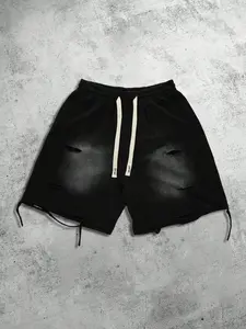 Men's Vintage Snowflake Spray Horse Trim Shorts, Spring Summer Casual Fitted Gym Shorts, Solid Color Daily Wear Design, Casual Sport Shorts