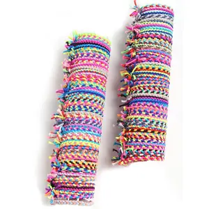 L-HDW046 Braided Elastic Hair Ties Hair Ropes Rubber Bands Ponytail Holder Thick Thin Hair Scrunchies Accessories for Women Girls (Random Color) Pack of 100