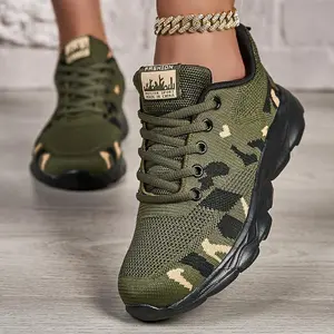 Women'SCamouflageRunningShoes-Lightweight,Breathable,DurableFabric-FashionableLaceUpDesignSuitableForOutdoorActivitiesGift