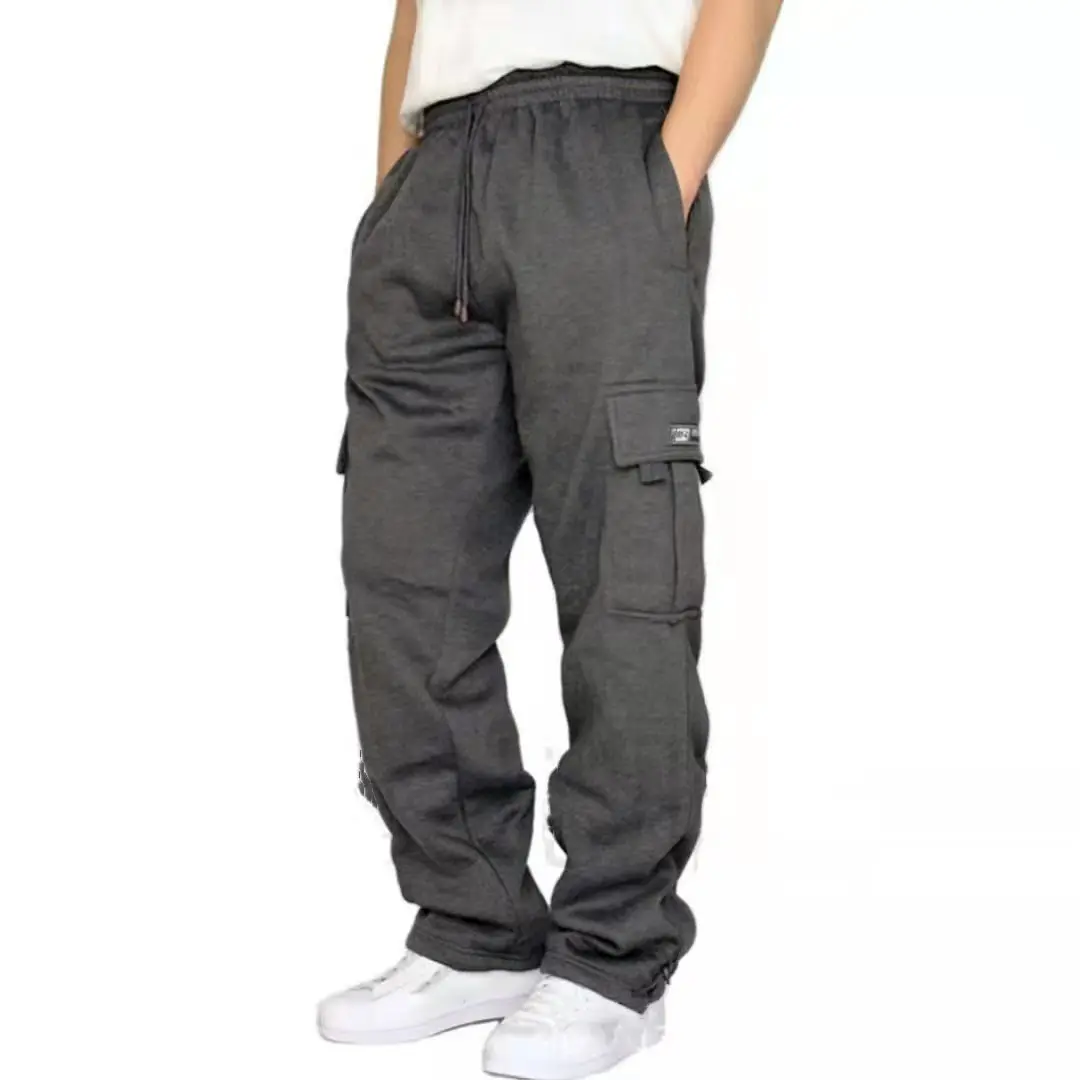 New Men's autumn and winter clothing，Loose Fit sweatpants，Tactical Exercise and Fitness overalls，multi-pocket baggy jogger，climb Casual Fleece pantalones para Menswear Cargo Motocross