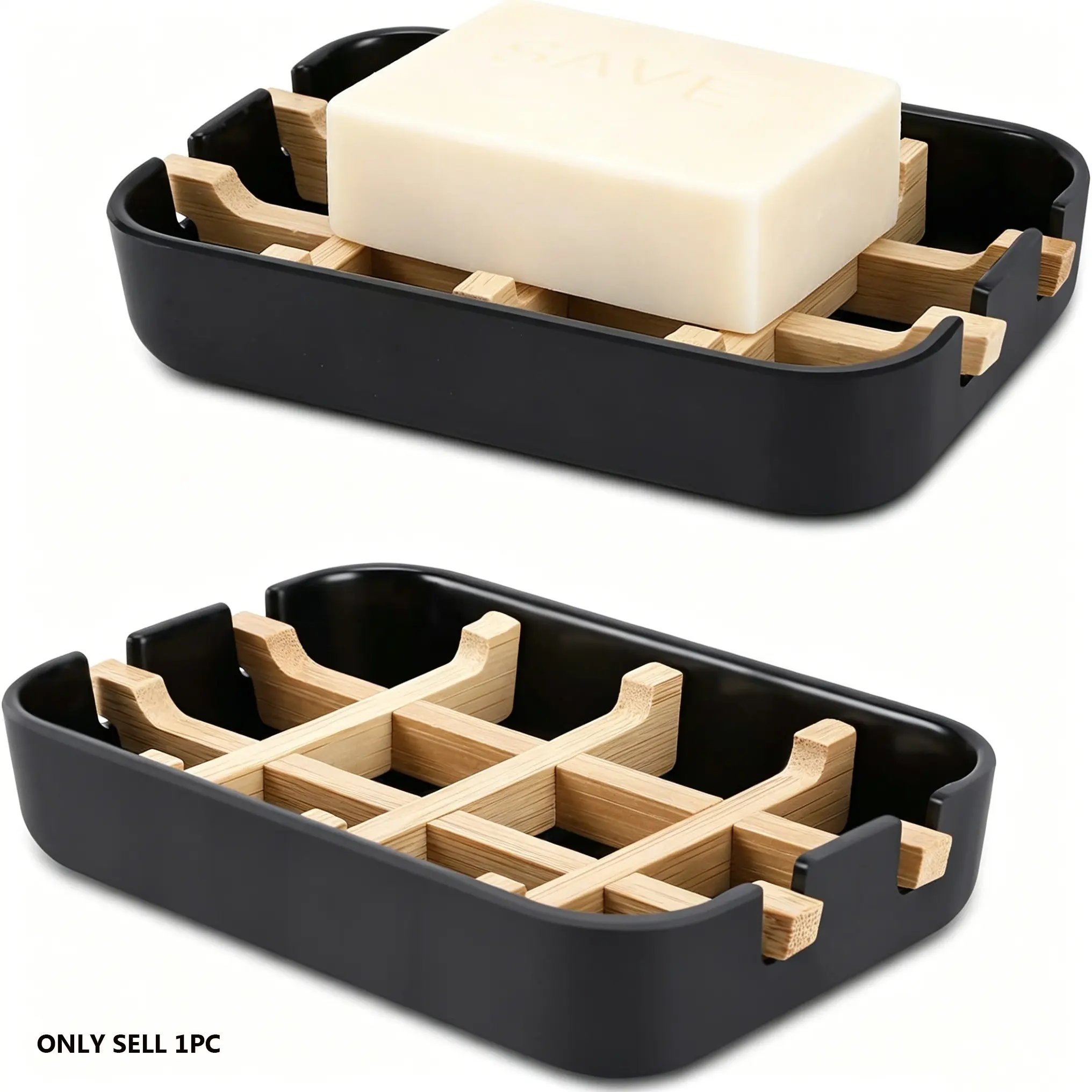 Eco-Friendly Bamboo Soap Holder, Portable Soap Box, Natural Fiber Drainage, Durable Bathroom Soap Saver, Home & Autumn Decor, Soap Dish Holder, Bathroom Essentials Accessories, Soap Dish With Drainage, Soap Bar Holder, Bathroom Accessory