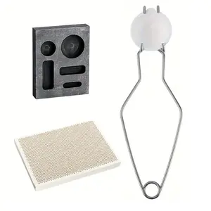4-Piece Casting Kit, High Purity Mold Set, Metal Casting and Melting Kit, Melting Crucible Tongs, Suitable for Gold, Silver, Copper Metal Casting