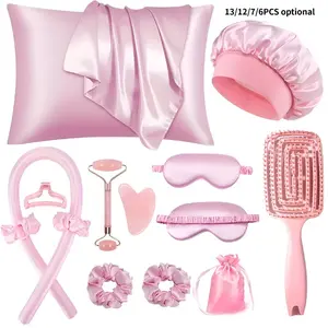 Silk No Heat Curling Iron Set, Satin Silk Sleep Curler, Easy Natural Big Curls, Damage-Free Hair Styling, Lazy Person Essential