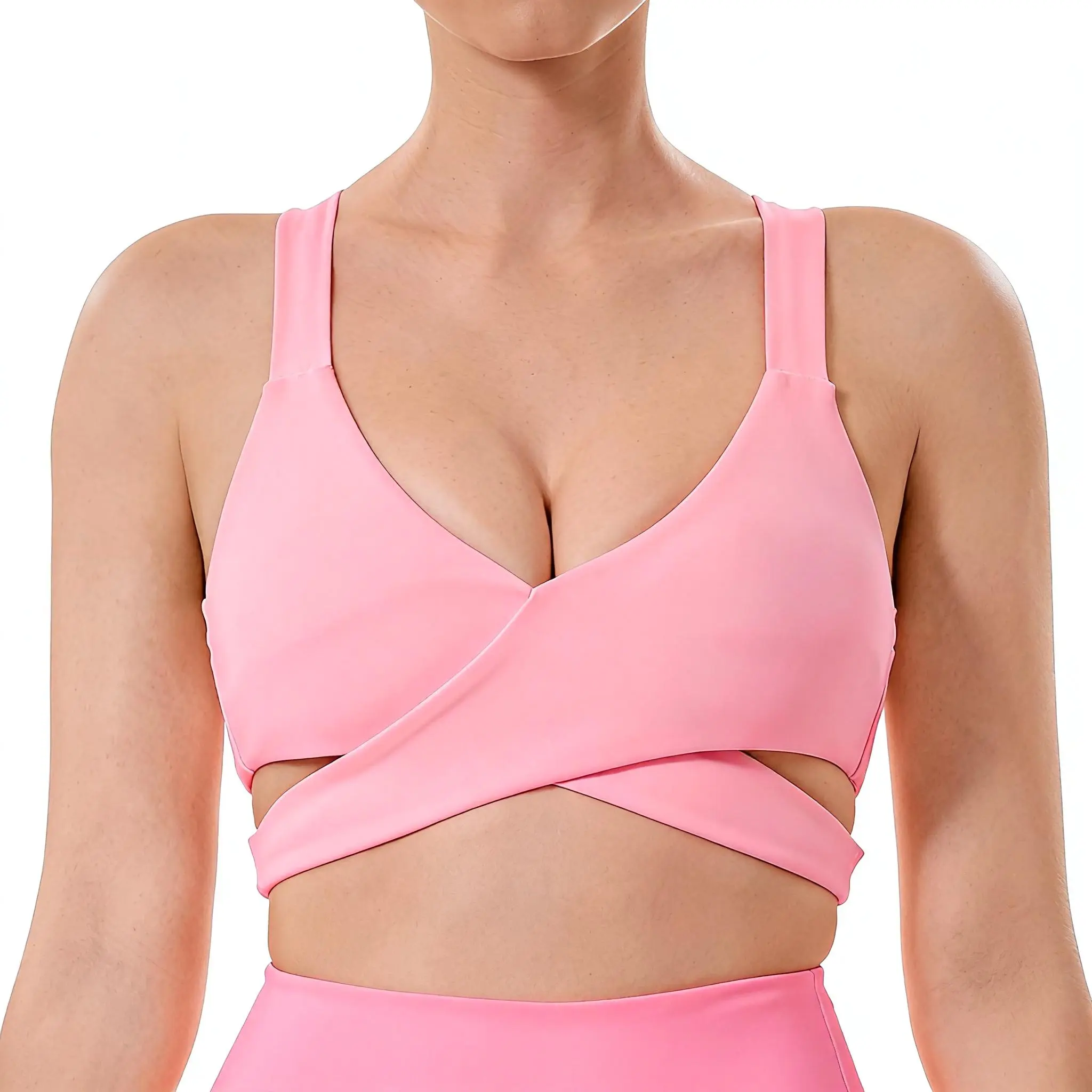 Women's Flex Sculpt Sports Bra High Impact Padded Wireless Running Bra Racerback U Neck Yoga Bras Workout Crop Top with Removable Pads and Breathable Fabric