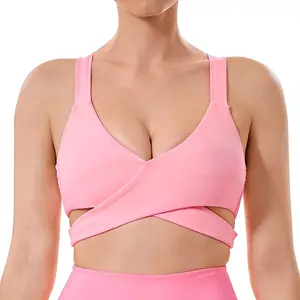 Women's Flex Sculpt Sports Bra High Impact Padded Wireless Running Bra Racerback U Neck Yoga Bras Workout Crop Top with Removable Pads and Breathable Fabric
