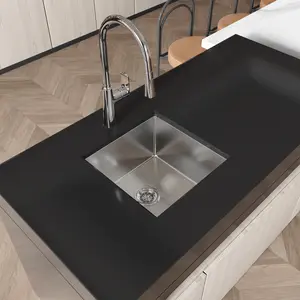 SAVEYOUR Undermount Single Bowl Kitchen Sink, 18×18 in Handmade Brushed Nickel Stainless Steel Sink with US Standard Drain & Hook, Model LS-SSBR07