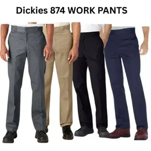 Dickies 874 Work Pant School Uniforms for Men Comfortable Durable Navy Blue Trousers with Plain Pockets Menswear