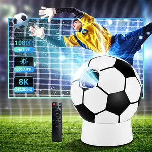 Football Shaped 4K Projector, Portable Mini Projector for Outdoor Movies, Home Theater, & Gaming | Android TV, HD Supported, USB/HDMI Compatible | Great Gift for Sports Fans