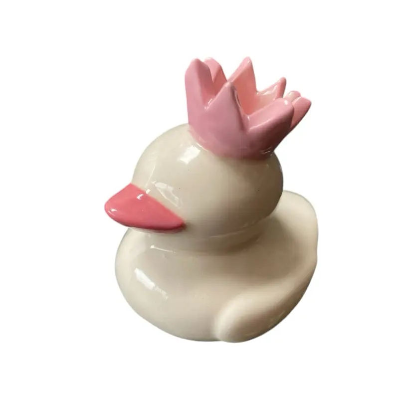 Ceramic Duck, Decorative Tabletop Ornament for Living Room, Cute Handcrafted Animal Figurine