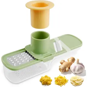 Mandoline Slicer 3 in 1 – Vegetable Chopper with Container, Ginger Garlic Grater, Handheld Kitchen Tool