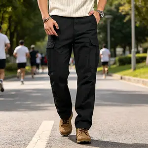 Fashionable outdoor trendy commuting casual minimalist design straight-cut pants that elongate the legs, versatile, functional workwear basic style, multiple pockets, draping, suitable for mountaineering, logging, outdoor activities, cool and breathable