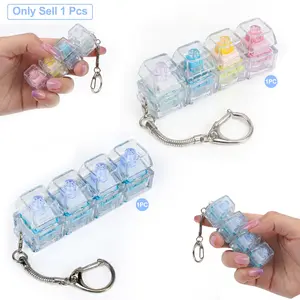 Keyboard Shaped Stress Relief Keychain, Colorful Transparent Series, Perfect for Adult Relaxation, Touch Feedback, Daily Gift, Valentine's Day Gift, Keychain For Bags
