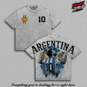 Messi Argentina World Football Tour 2026 Vintage Washed T-Shirt, Argentina Futbol Graphic Tee, Soccer GOAT Oversized Streetwear Heavy Cotton Unisex Shirt