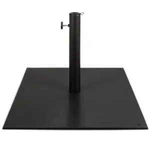 Best Choice Products 38.5lb Steel Umbrella Base, Square Patio Stand w/ Tightening Knob and Anchor Holes - Black