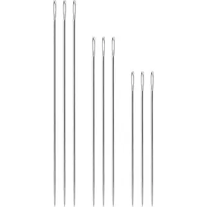9 PCS Extra Long Darning Needles 4.9"/5.9"/6.9" Big Eye Sewing Needles Hand Quilting Needles for Doll Making Webbing Carpet Leather Canvas Repair Stitching and Crafting Project
