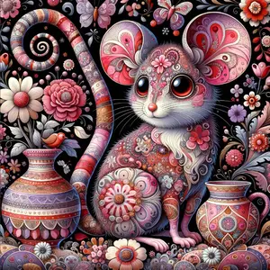 Mouse Pattern DIY Diamond Arts Colorful Painting Kit without Frame, DIY 5D Diamond Art Painting for Home Bedroom Wall Decor