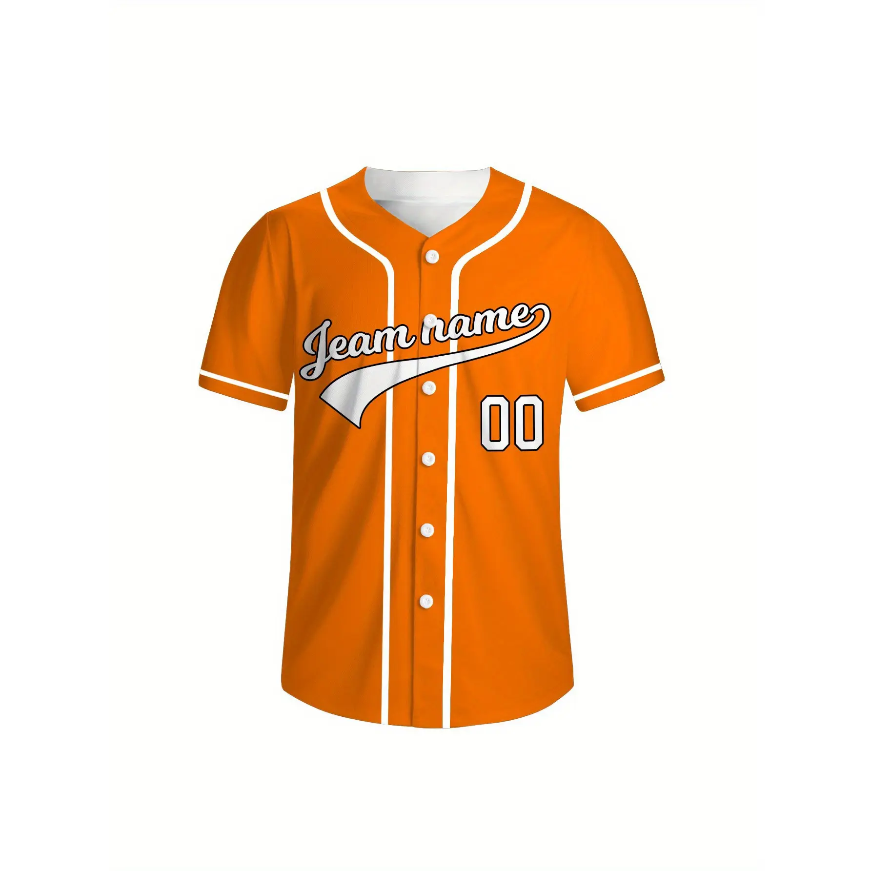 [S-4XL] Multi-Size Polyester Personalized Baseball Jersey with Buttons - Custom Short Sleeve Tops for Men's Baseball/Softball Sports Uniforms (Name & Number Customizable)