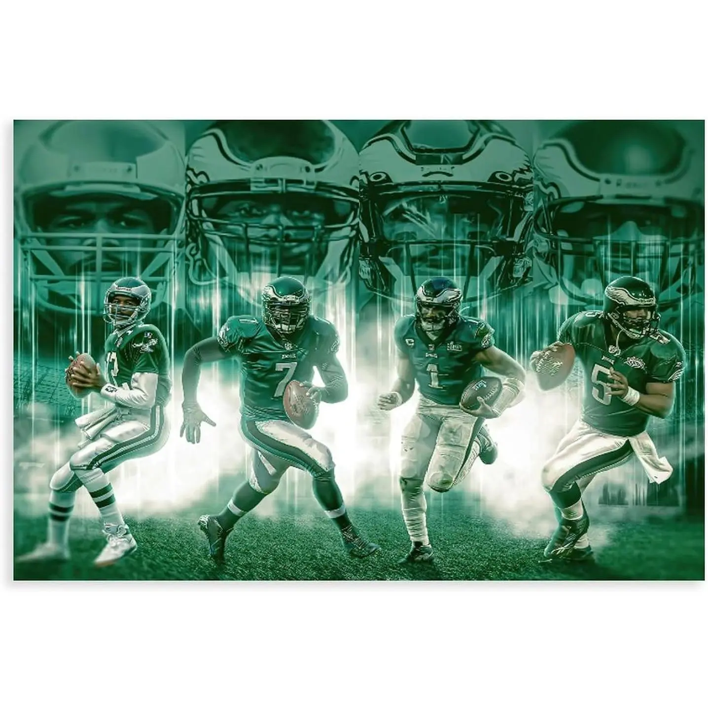 Jalen Hurts, Randall Cunningham Football Poster 1 Posters Wall Art Decor Print Picture Paintings for Living Room Bedroom Decoration Unframe