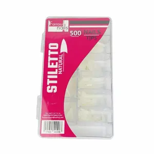 Fantasy Nails Stiletto Natural Tips 500pcs for Artificial Nails