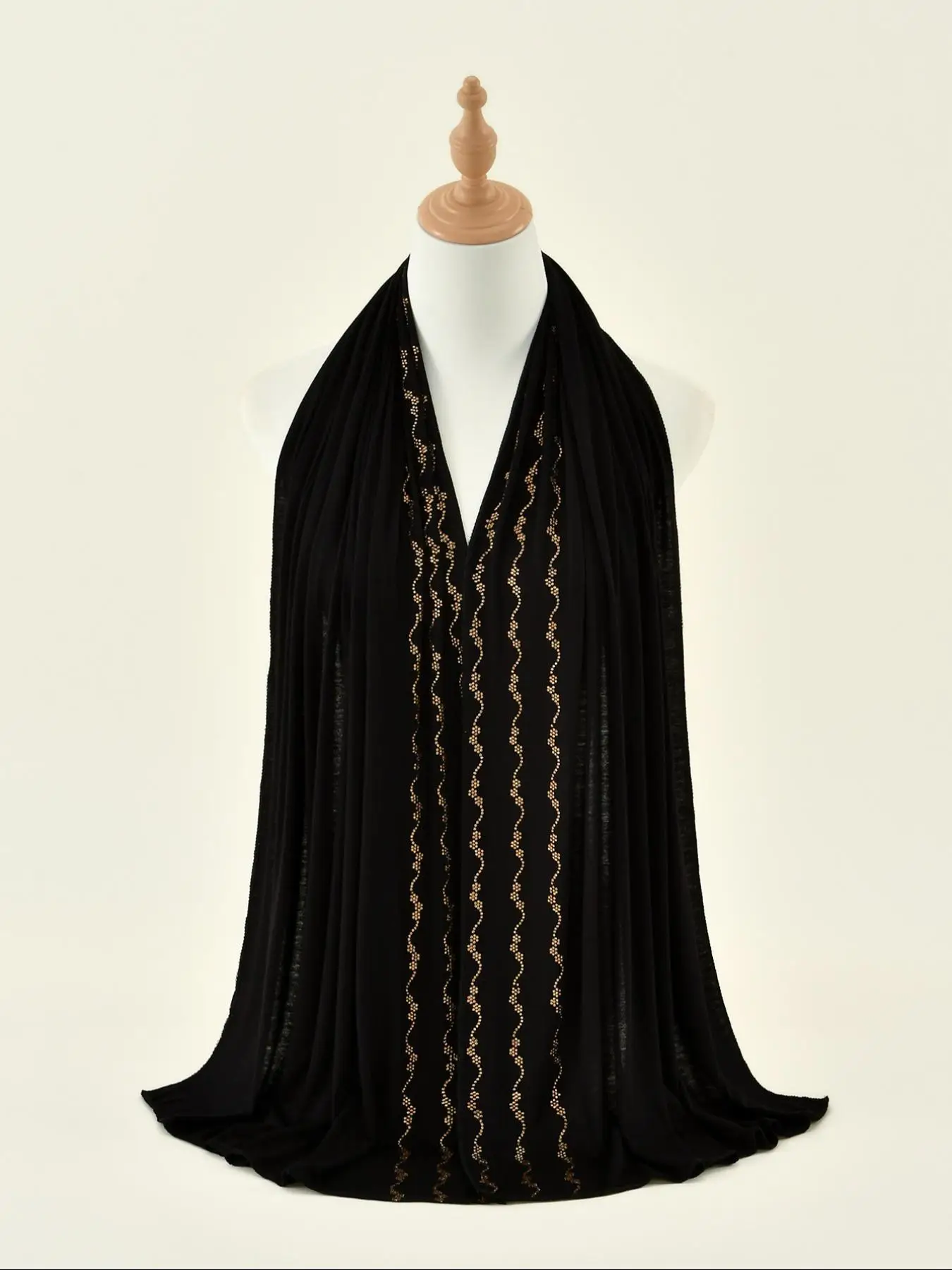 Women's Glitter Sequins Decor Jersey Hijab, Modest Casual Soft Comfortable Shawl for Daily Wear, Women's Islamic Clothing for All Seasons