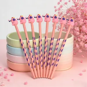 15/25pcs Creative and Lovely Elephant-shaped Straight Wooden Pencils. Elephant-shaped Wooden Pencils in Campus Design for the Back-to-School Season. Colors are Random.
