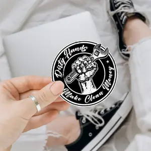 Set 3pcs Dirty Hands Make Clean Money Sticker, Welding Mechanic Lineman gift decoration, 3 inch Sticker for Laptop Water Bottle Book