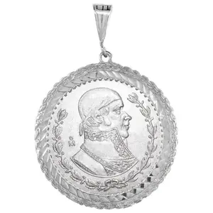 925 Sterling Silver Rope Edge Mexican 1 Peso Coin Bezel 34mm Prong Back
